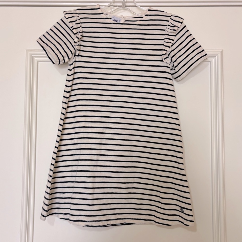 Petit Bateau Striped Navy and White Dress